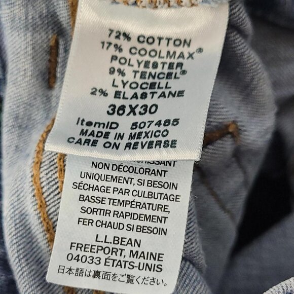 L.L. Bean Blue 36x30 Standard Fit Men’s Jeans with Coolmax - Picture 2 of 5